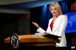 Juru Bicara Departemen Luar Negeri AS, Heather Nauert di Washington, D.C., 9 Agustus 2017. (Foto: dok).