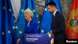 Ursula fon der Lajen, predsednica Evropska komisije i Jakov Milatović, predsednik Crne Gore (Foto: REUTERS/Stevo Vasiljevic)