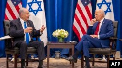PM Israel Benjamin Netanyahu dan Presiden AS Joe Biden dalam pertemuan di sela Sidang Umum PBB di New, 20 September 2023 (foto: dok).