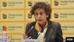 Specijalna izvestiteljka UN za slobodu izražavanja Ajrin Kan (foto: Medija centar Beograd)