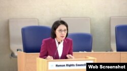 강인선 한국 외교부 2차관이 27일 스위스 제네바에서 열린 제55차 유엔 인권이사회 고위급 회기에서 기조연설을 했다.