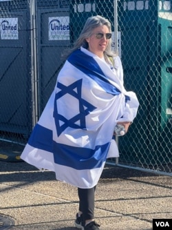 Detalj sa pro-izraelskog skupa u Vašingtonu (Foto: Jovana Djurovic/VOA)