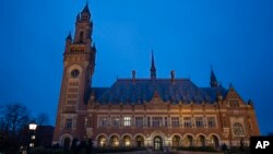 Pogled na zdanje Međunarodnog suda pravde, najvišeg suda Ujedinjenih nacija poznatog i kao Svetski sud, u Hagu, 2. februara 2024.