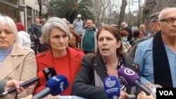 Tanja Pavićević, građanska aktivistkinja, na protestu ispred Skupštine Crne Gore 27. februara 2024.