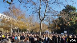 Protest prosvetnih radnika ispred Skupštine Crne Gore, 27. decembra 2023. 