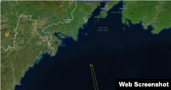 유엔 제재 선박인 천마산호가 지난달 31일 현지 시각 오후 10시 43분 러시아 프리모르스키(연해주) 남단에서 남쪽으로 약 50km 떨어진 지점에서 약 19분 간 신호를 발신한 뒤 사라진 모습. 자료=MarineTraffic