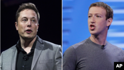 Kombinasi foto: Elon Musk dan Mark Zuckerberg (foto: ilustrasi). 