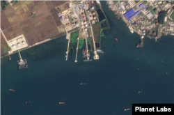 지난해 9월 촬영된 남포 유류 항구의 모습. 사진=Planet Labs