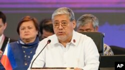 Menteri Luar Negeri Filipina Enrique Manalo di Jakarta, Kamis, 13 Juli 2023. (Foto: AP)