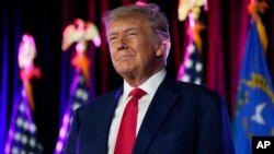 រូបឯកសារ៖ លោក​អតីត​ប្រធានាធិបតី Donald Trump ថ្លែង​នៅក្នុង​ព្រឹត្តិការណ៍​យុទ្ធនាការ​មួយ​នៅ​ក្រុង Las Vegas កាលពី​ថ្ងៃទី៨ ខែកក្កដា ឆ្នាំ២០២៣។