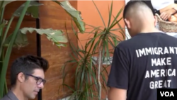 Immigration conversations start at the table at this Washington restaurant (Screen grab from video by Saqib Ul Islam/VOA)