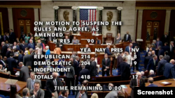 美国国会众议院2023年4月25日一致通过决议案，呼吁中国尽快释放美国公民马克·斯威丹（Mark Swidan）。（院会视频截图）