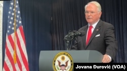 ARHIVA - Ambasador SAD u Srbiji Kristofer Hil tokom obraćanja povodom proslave Dana nezavisnosti