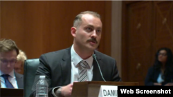 데이미언 스플리터스 분쟁군비연구소(CAR) 부국장이 27일 미 상원 국토안보위원회 조사소위원회가 ‘러시아의 우크라이나 침공을 촉진하는 미국 기술’을 주제로 개최한 청문회에 증인으로 출석했다.