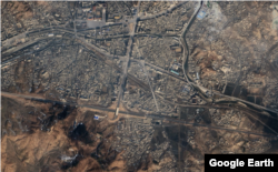 개성 시내 곳곳에서 한국 버스를 볼 수 있다. 자료=Airbus (via Google Earth)