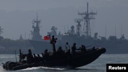 资料照：台湾海军在春节前进行军演。（2024年1月30日）