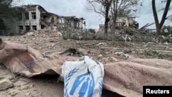 A view shows debris of buildings destroyed by a Russian air strike, amid Russia's attack on Ukraine, in Orikhiv, Zaporizhzhia region, July 10, 2023. Head of the Zaporizhzhia Regional Military Administration Yurii Malashko via Telegram/Handout via Reuters