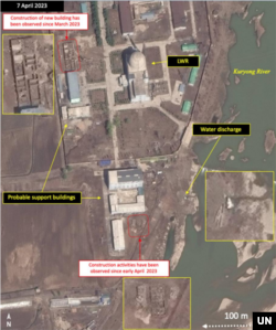 지난 4월 북한 영변 핵시설을 촬영한 위성사진에 신축 건물 등 새로운 움직임들이 관측됐다. 유엔 대북제재위원회 전문가패널이 27일 공개한 중간보고서에 포함된 사진이다.