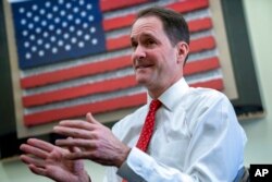 FILE - Rep. Jim Himes, D-Conn., speaks in his office on Capitol Hill in Washington, Feb. 1, 2023.