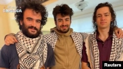Hisham Awartani, Kinnan Abdel Hamid and Tahseen Ahmed, three college students of Palestinian descent who were shot near the University of Vermont in Burlington on November 25, 2023.