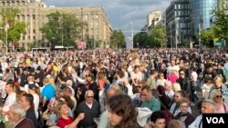 Protest u Beogradu (Foto: VOA/Jovana Đurović)