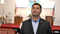 Y Bion Mlo, Montagnard interpreter and community liaison, talked to VOA at the end of Nate Thayer's memorial at the United Montagnard Christian Church in Greensboro, NC, February 25, 2023.