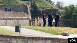 Brojni pripadnici policije obezbeđivali su otvaranje Nedelje ponosa 2023 na Kalemegdanu (foto: Rade Ranković)