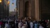 Thousands of worshippers gather around Old Cairo’s Mosque of Sultan Hassan for the end of the fasting month of Ramadan and the start of Eid al-Fitr, which is determined by official sightings of the new moon and one’s geographic location. 