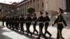Soldiers march in a ceremony for the Belt and Road Forum, which marked the 10th anniversary of the Belt and Road Initiative, at the Great Hall of the People in Beijing, China, Oct. 18, 2023.