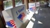 FILE - A ballot completion area is pictured in McCandless, Pa., Oct. 9, 2020, More Jews have been voting Republican in recent elections, while many younger and left-leaning Jewish voters no longer see unequivocal support for Israel as a litmus test.