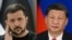 FILE - This combination of pictures created April 26, 2023, shows Ukrainian President Volodymyr Zelensky and China's President Xi Jinping.