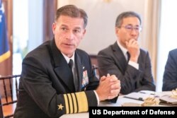 존 아퀼리노 미국 인도태평양사령관이 23일 주일미국대사관에서 현지 언론과 회견을 했다. 사진 = 미 인도태평양사령부.