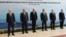 FILE - From left, the presidents of Kazakhstan, Tajikistan, the European Council, Kyrgyzstan and Uzbekistan and Turkmenistan's deputy cabinet chairman are pictured ahead of a meeting in Cholpon-Ata, Kyrgyzstan, June 2, 2023. 