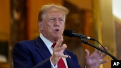 Former U.S. President Donald Trump speaks during a news conference at Trump Tower in New York, May 31, 2024.