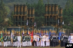 한국이 개발한 천궁 중거리 지대공미사일. (자료사진)