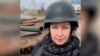 Ukraine, Torske, VOA reporter Heather Murdock on the scene 
