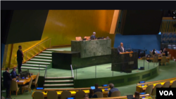 11일 러시아의 안보리 결의안 거부권 행사를 논의하기 위한 유엔 총회 공개토의가 열리고 있다.