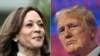 Kombinasi foto yang menampilkan Kamala Harris, Wakil Presiden AS, dan Mantan Presiden AS, Donald Trump. (Foto: AFP/Brendan Smialowski dan Patrick T. Fallon)
