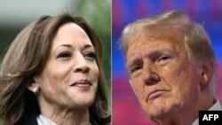 Kombinasi foto yang menampilkan Kamala Harris, Wakil Presiden AS, dan Mantan Presiden AS, Donald Trump. (Foto: AFP/Brendan Smialowski dan Patrick T. Fallon)