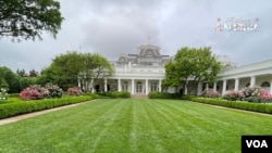 The Rose Garden at the White House in Washington, May 10, 2024.