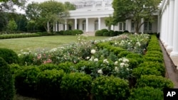 A view of the restored Rose Garden at the White House in Washington, Aug. 22, 2020.