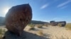 The site of the former port in Muynak, Karakalpakstan, Uzbekistan, is now an open-air museum — a ship graveyard of forlorn fishing vessels, Sept 12, 2022.