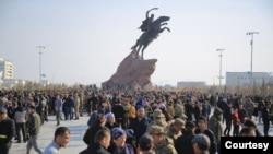 FILE - Families see off their sons to the army in Khorezm, Uzbekistan, March 5, 2024. For decades, the U.S. has trained Central Asian armed forces, spending millions to boost border security and provide military equipment. (Uzbekistan's Defense Ministry)