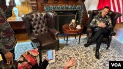 Menteri ATR dan Kepala Badan Pertanahan Nasional Agus Harimurti Yudhoyono saat wawancara dengan VOA di Washington DC. 