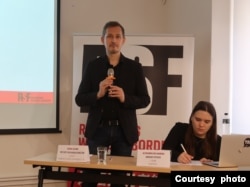 无国界记者组织（RSF）位于台北的东亚办事处执行长艾玮昂(Cédric Alviani) (美国之音特约记者李贤摄影)。