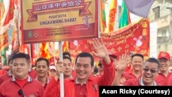 Daniel Johan at a march in Singkawang, West Kalimantan, on Feb. 5, 2023.