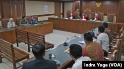 Suasana sidang gugatan gagal ginjal akut pada Selasa (21/3) di Pengadilan Negeri Jakarta Pusat. (VOA/Indra Yoga)