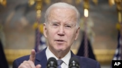 President Joe Biden speaks about the banking system in the Roosevelt Room of the White House, March 13, 2023 in Washington. 