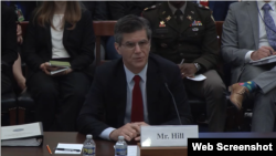 존 힐 미 국방부 우주 및 미사일 방어정책 담당 부차관보가 12일 하원 군사위원회 전략군 소위원회 예산 청문회에서 증언했다.