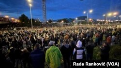 Blokada autoputa kod centra "Sava" na protestu Srbija protiv nasilja, 12. maj 2o23.